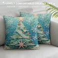 thumbnail image 3 of Patifu  Christmas Pillow Covers   Shell Starfish Throw Pillow Covers Farmhouse Xmas Winter Blue Pillowcase Home Decor Living Room House Decorative Cushion Case for Sofa Couch 18x18in, 3 of 5