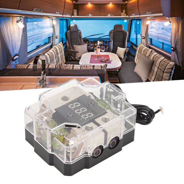 Stereo Distribution Block Box, Car Audio Fuse Holder 4GA IN 4GA OUT For RV For Yacht
