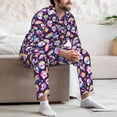 thumbnail image 7 of Sikiie Skull colorful mushroom rainbow Mens Pajama Set, Soft Warm Long Sleeve Sleepwear, Cozy Button-Down Pjs for Men-Large, 7 of 7