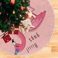 thumbnail image 5 of GZHJMY Flamingo Christmas Tree Skirt Home Decoration Large Round Christmas Tree Skirt for Holiday Party Home Christmas Day Ornaments, 35.4", 5 of 6