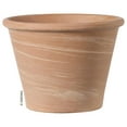 thumbnail image 2 of Sha Baked Terracotta Flower Pot, White With Brown Accents, 8.3 inches, Outdoor, 2 of 2