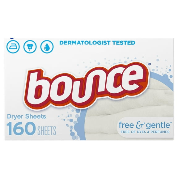 Bounce Dryer Sheets, Free & Gentle Scent, 160 Count