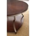 thumbnail image 3 of Bowery Hill Merlot Cherry Finish Round Wood and Metal Cocktail Table, 3 of 4