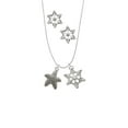 thumbnail image 2 of Delight Jewelry Silvertone Antiqued Starfish Silver tone Snowflake Charm Necklace and Stud Earrings, 2 of 4