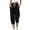 *Black, variant on Women's Drawstring Waffle Capri Joggers, Summer Stretchy Cropped Pants For Women , Ladies' Running Gym Trousers with Pockets,Gray,S-2XL