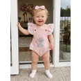 thumbnail image 6 of Cenuakty Baby Girls Birthday Romper Cute Goose/Elephant Embroidery Flutter Sleeves Jumpsuit and Headband Set Fashion Clothes, 6 of 9