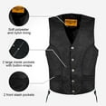 thumbnail image 3 of Dream Apparel Men's Leather Motorcycle Vest Biker Club Vest with Buffalo Nickel Snaps & Side Laces, 3 of 9