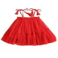 thumbnail image 1 of Kids Sequins/ Dots Print Sleeveless Tie-Up Ruffle A-Line Dress, 1 of 8