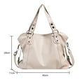 thumbnail image 2 of Yucurem Leather Handbag Big Casual Mommy Travel Shopper Tote Crossbody Bag (White), 2 of 10