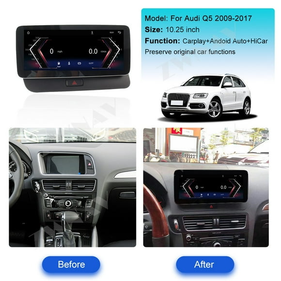 ZWNAV Ultra-thin 10.25 inch 1920 * 720 Car Radio for Audi Q5 2009-2017 Linux CarPlay Multimedia Screen Audio Stereo Upgrade Touch Screen Bluetooth Head Unit