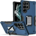 thumbnail image 2 of Designed for Samsung Galaxy S24 Plus /S24+ Hybrid Stand Magnetic Ring Holder Stand Kickstand Heavy Duty Rugged Drop Silicone Shockproof Phone Case Cover [Blue], 2 of 7