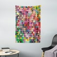 thumbnail image 1 of Modern Tapestry, Rainbow Like Colorful Design with Geometrical Details Squares with Dots Image Print, Wall Hanging for Bedroom Living Room Dorm Decor, 40W X 60L Inches, Multicolor, by Ambesonne, 1 of 2