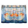 thumbnail image 7 of Yayeee Kitchen Curtains Tier Pair Light Filtering 27"x24" Rod Pocket Short Cafe Window Panel, Blue Goldfish, 7 of 7