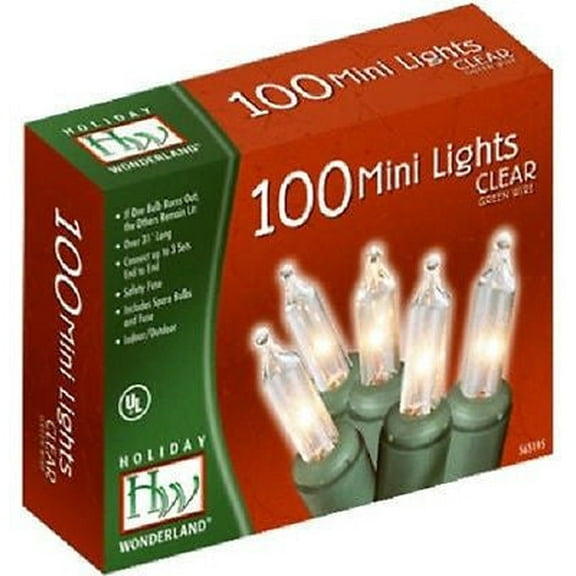 Holiday Wonderland 40004-88A 100 Count Clear Christmas Mini Light Sets - Quantity of 3