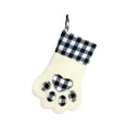 thumbnail image 2 of Ratfeit Christmas Paw Shaped Pet Stocking, 15.3-Inch, Black White Buffalo Plaid, Hanging Loop, Christmas Tree Decor, Dog Cat Treat Stocking, 2 of 6