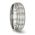 thumbnail image 4 of Chisel Stainless Steel Brushed and Polished 7mm Ridged Edge Band, 4 of 6