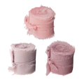 thumbnail image 2 of Fringe Chiffon Silk-Like Ribbons for Wedding Bouquets Decor Deep Silk-Like Ribbon Gift Wrapping Pink+Pink, 2 of 9