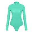 thumbnail image 6 of Youmylove Women Bodysuits Women's Turtleneck Long Sleeve Bodysuits For Women Ribbed Body Suit Shirts Solid Color Slim Fit Body Shaping Underwear Trendy Bodysuits Tops, 6 of 6