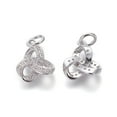 thumbnail image 2 of 20pcs Brass Micro Pave Cubic Zirconia Pendants Lead Free & Cadmium Free Clear Trinity Knot/Triquetra Irish Platinum 12.5x10.5x3.5mm Hole: 3mm, 2 of 2
