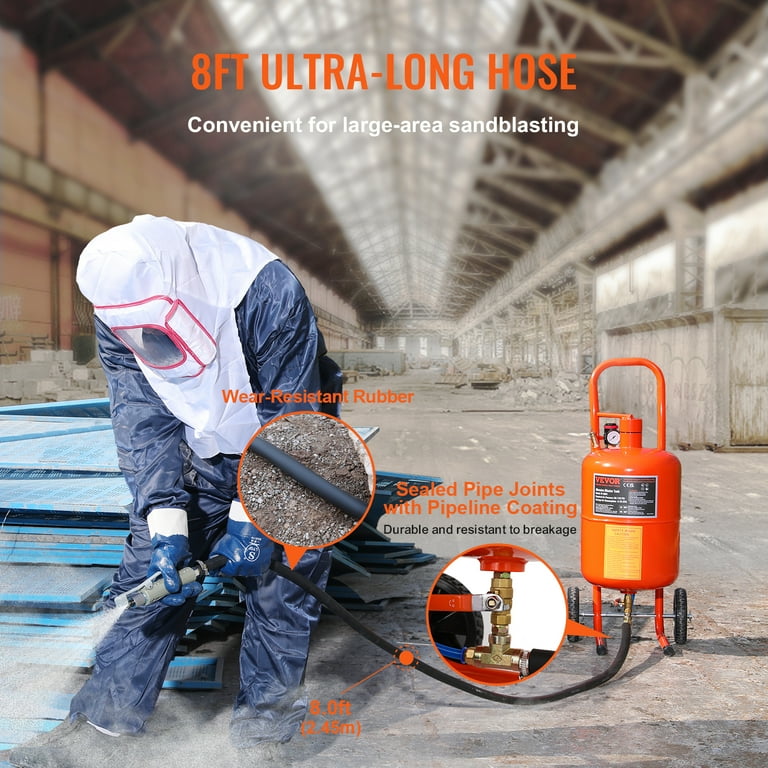 SKYSHALO 5 Gallon Portable Sand Blaster 60 110PSI blasting Equipment Powerful and Efficient Portable Sand Blaster Air Sand Blasting Kit with 4 Ceramic Nozzles and Oil Water Separator for Paint Walmart...