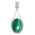 thumbnail image 2 of 925 Sterling Silver Pendant Natural Malachite Handmade Jewelry, 2 of 8