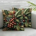 thumbnail image 3 of PRATYUS Throw Pillow Cover Christmas Pattern from Holly Berries Pine Branches and Leaves Pillowcase Home Decorative Square Pillow Case Cushion Cover 20x20in, 3 of 5