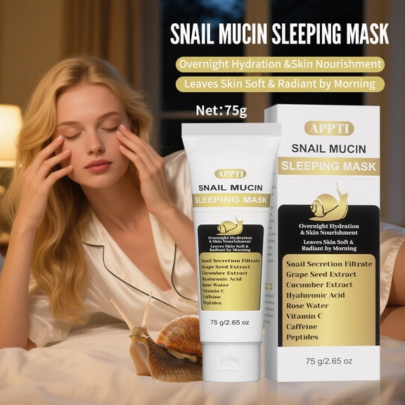 75G Snail Overnight Sleeping Mask – Intensive Repair & Regenerating Treatment for Deep Nourishment, Smoothing Fine Lines & Restoring Dewy Glow While You Sleep.