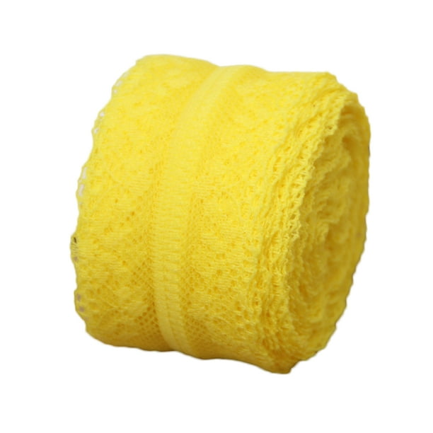Cateissary Volumen 9.1m 40mm Tela Encaje Bordado Bilateral Cinta Ribete Costura Decoración del hogar amarillo Cateissary JJ21331-04