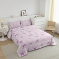 thumbnail image 3 of Erosebridal Girly Pink Bowknot Bedding Toddler Comforter Set, Cute Bow Down Comforter, Abstract Striped Decor, Reversible, 3 of 7