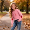 thumbnail image 4 of FAVIPT Kids Long Sleeve Tshirts Boys Girls Maple Leaf Print Crewneck Tees Casual Cute Comfortable Pullover Tops Pink,11 Years, 4 of 8