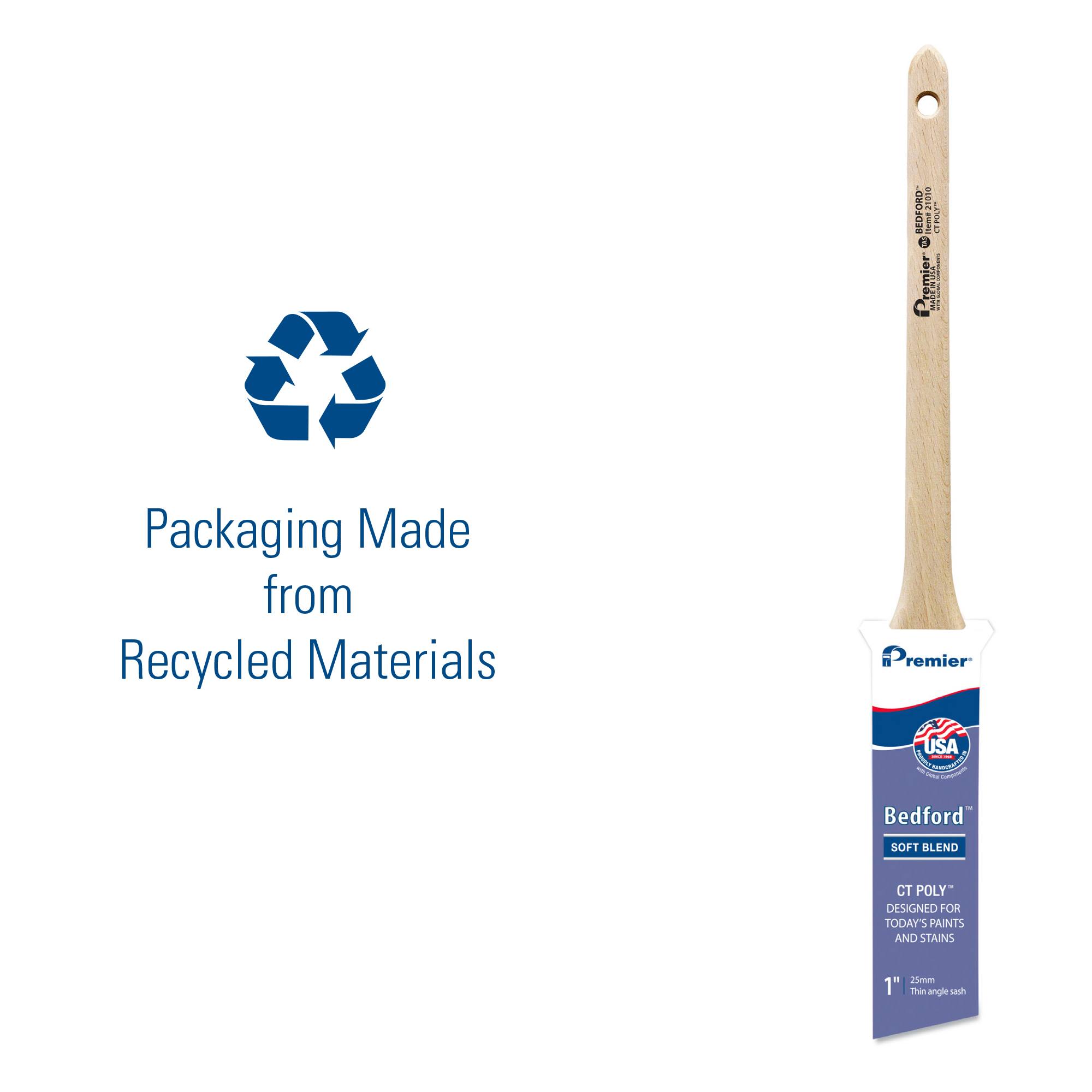1 in. Bedford CT Poly Thin Angle Sash Household Paintbrush, Polyester