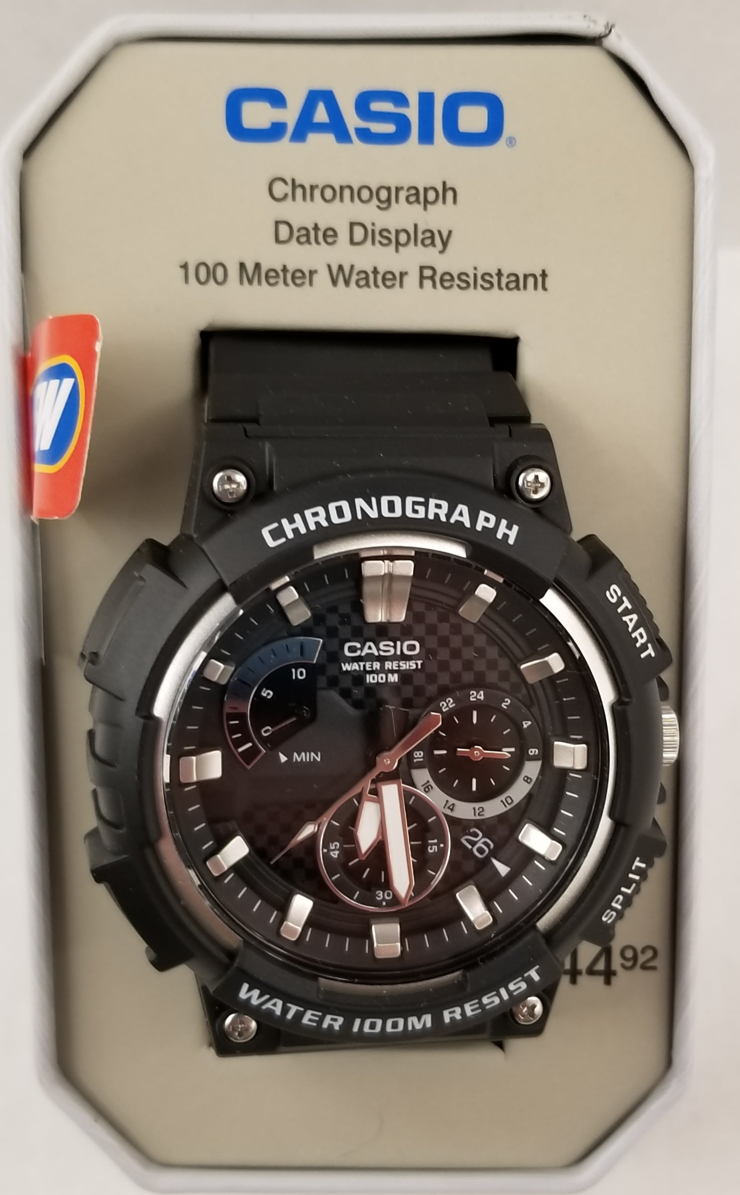 Casio - Chronograph 100m Water Resistant 3yr Bat - Walmart.com - Walmart.com