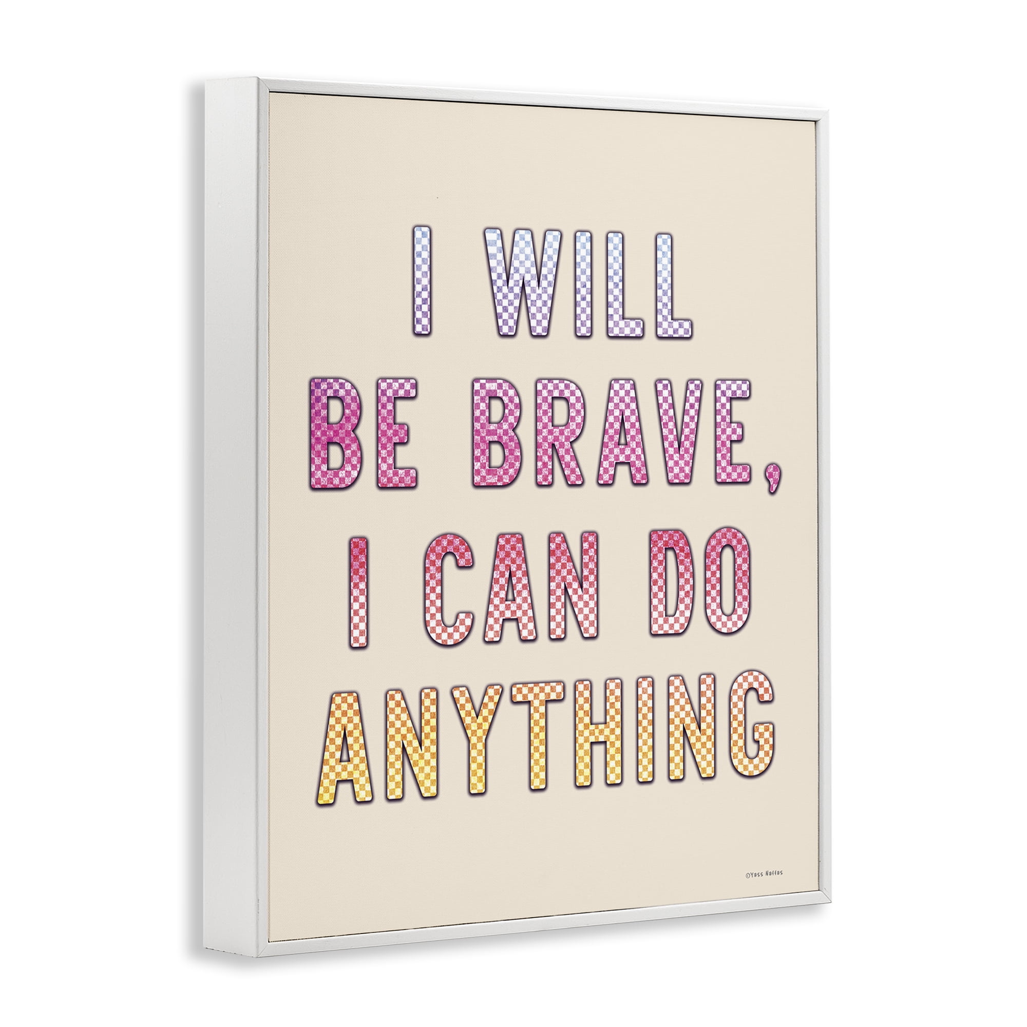 Stupell Industries Brave & Can Do Anything Typography Painting White Framed Art Print Wall Art, 24 x 30