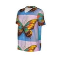 thumbnail image 2 of Balery Oil Painting Beautiful Butterfly Baseball Jersey for Men Casual Button Down Shirts Short Sleeve Active Team Sports Uniform-Large, 2 of 9