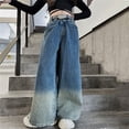 thumbnail image 6 of KAUOD Girls Wide Leg Jeans Girls Baggy Jeans Distressed Elastic Waist Denim Pants Y2K Vintage Baggy Pants Streetwear Loose Fit, 6 of 9