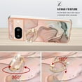 thumbnail image 3 of 360 Degree Rotating Ring Stand Case for Google Pixel 8,Dteck Shockproof Marble Patterned TPU Case Kickstand Slim Back Cover, Gold, 3 of 6