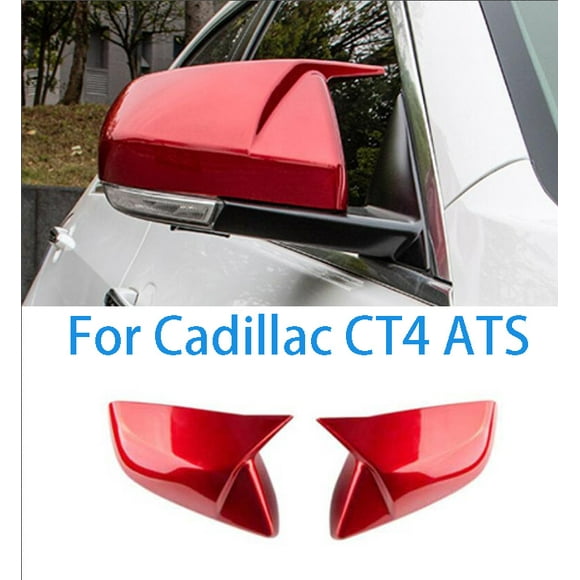 Red Ox Horns Trim Cover Rearview Mirror L&R Decor 2PCS Fit for Cadillac CT4 ATS