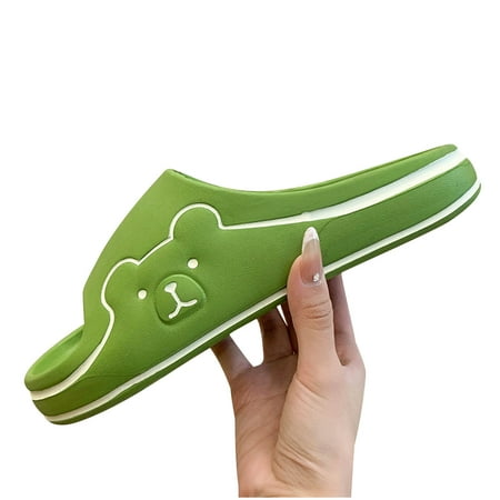 

VerPetridure Black Sandals Women Cartoon Bear Pattern EVA Indoor Soft Bottom Non-slip Slippers