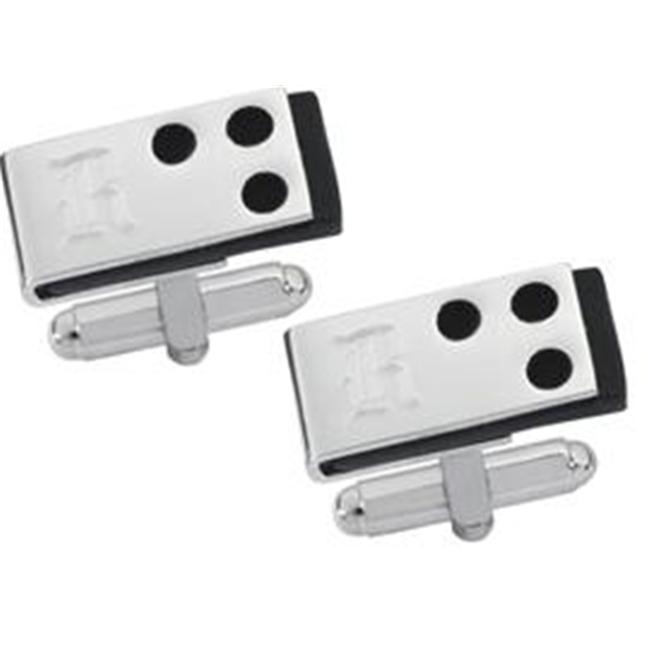 Visol Products - VCUFF605 Liber Stainless Steel &amp; Leather Cufflinks