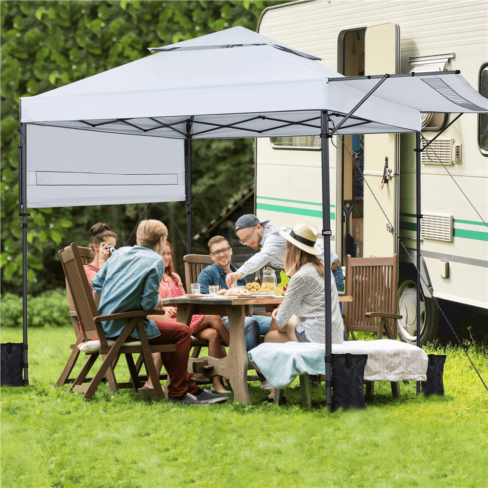 Renwick 10×17ft Pop-up Canopy Tent with Side Awnings, White