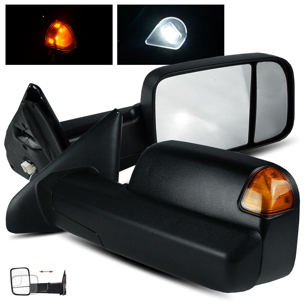ModifyStreet Side Towing Mirrors for 2009-2017 Ram Truck 1500/2010-2017 Ram 2500/3500 with Power 2017 Ram 2500 Power Folding Tow Mirrors