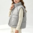 thumbnail image 5 of Atogsazn Kids Girls Full Zip Puffer Vest Childrens Casual Windproof Sleeveless Tank Tops Winter Warm Tops Gray 7-8 Years Fashion, 5 of 8