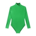 thumbnail image 5 of Doomiva Turtleneck Leotard Long Sleeves Ballet Gymnastic Dance Workout Fitness Bodysuit for Women Green XL, 5 of 7