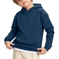 thumbnail image 3 of hengsof Boys Solid Color Hoodie Long Sleeve Pullover with Pocket Kids Fall Winter Warm Casual Sweatshirt Sweater, 3 of 8