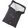 thumbnail image 1 of ZHAOCHENG Saco de dormir cálido de invierno para bebé, manta cálida de lana suave y gruesa para cochecito, manta para siesta, además de terciopelo gris oscuro, 1 of 3