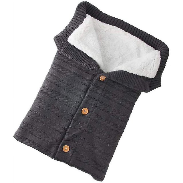 ZHAOCHENG Saco de dormir cálido de invierno para bebé, manta cálida de lana suave y gruesa para cochecito, manta para siesta, además de terciopelo gris oscuro