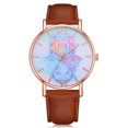 thumbnail image 1 of Reloj de pulsera de aleación con movimiento de cuarzo y banda de PU con patrón de cara de estilo chino LVPAI P540 (marrón), 1 of 1