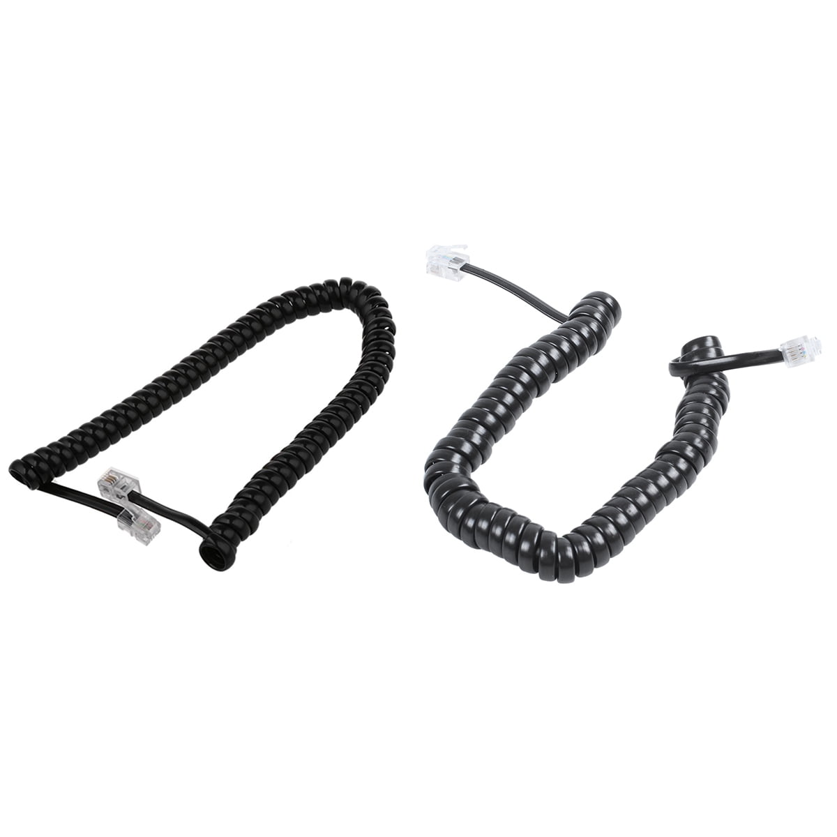 WELPET 9.3inch Black RJ9 Telephone Phone Modem Coil Line Cord Cable