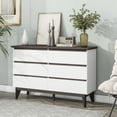 thumbnail image 4 of Vastcury 6-Drawer Double Dresser for Bedroom, Mid Century Modern Dresser, Wood Storage Chest of Drawers for Living Room, White, 4 of 13