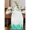 thumbnail image 2 of Table Runners 70 Inches Long Dress Scarves, Teal Green Christmas Farmhouse Coffee/Dining/Kitchen Table Decor, Holiday Table Runner, Winter Snowflake Abstract Forest Tree 13x70 Inch, 2 of 7